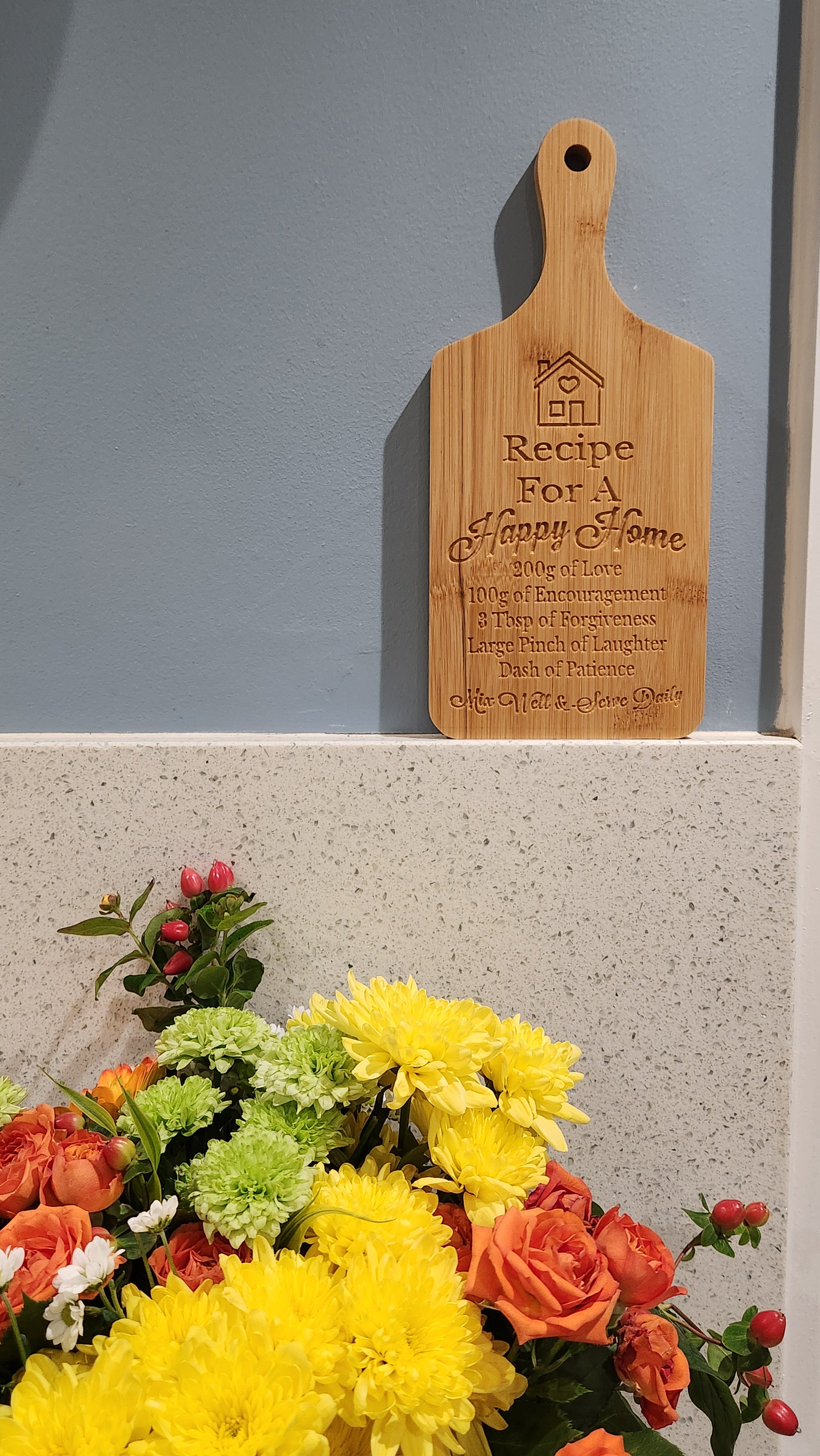 Recipe For A Happy Home Chopping Board/Sign