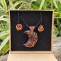 Walnut & Copper Moon Necklace