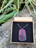Purpleheart Dandelion Necklace 925 Sterling Silver
