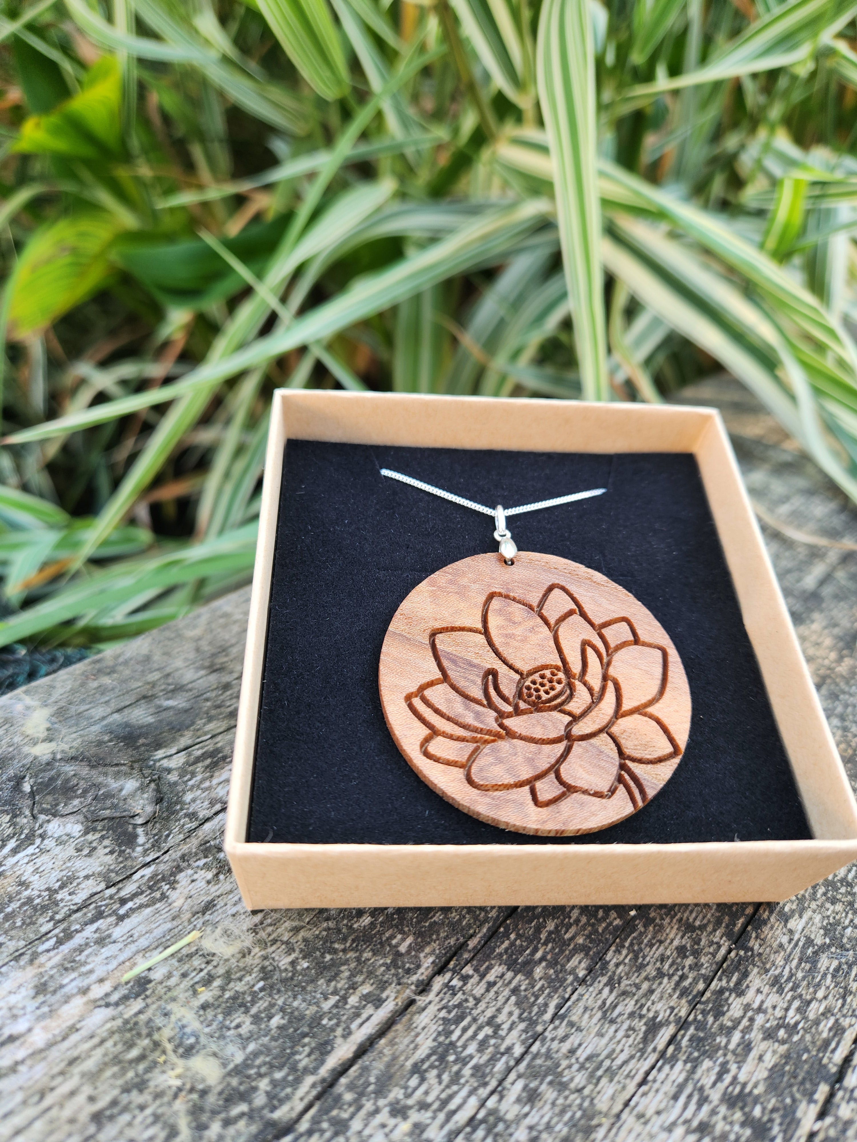 Chestnut Lotus Necklace 925 Sterling Silver