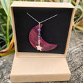 Purpleheart Moon & Amethyst Sterling Silver Necklace