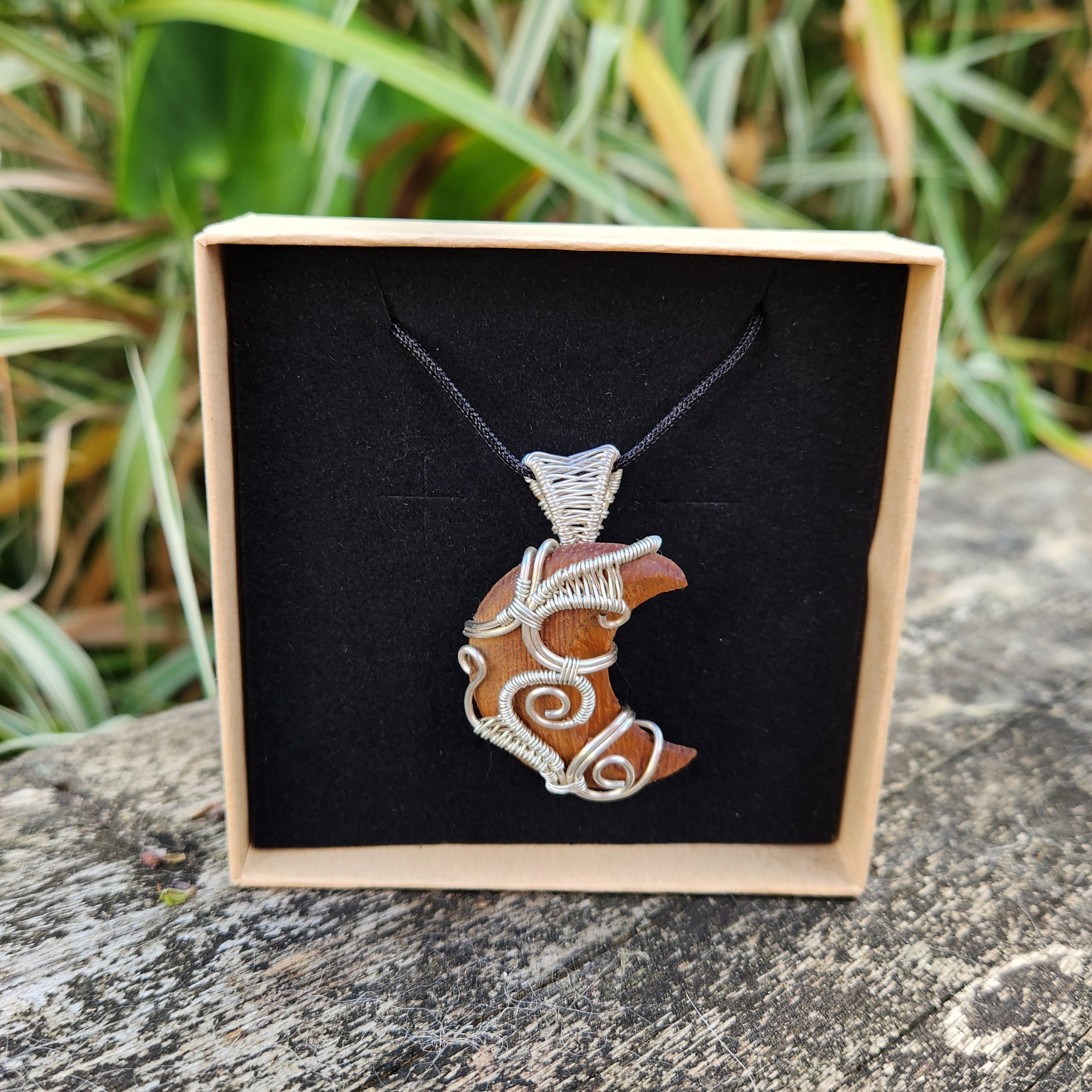 Iroko Crescent Moon Pendant