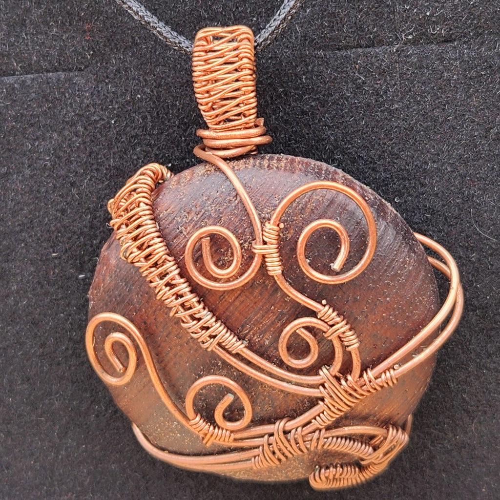 Walnut Statement Swirl Necklace