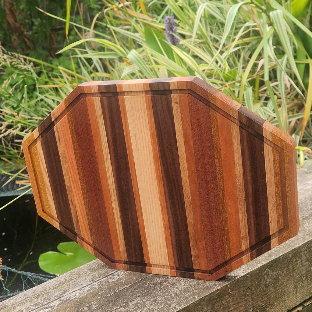 Multi Hardwood Octagonal Chopping Board