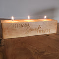 Engraved Maple Triple Tealight Holder