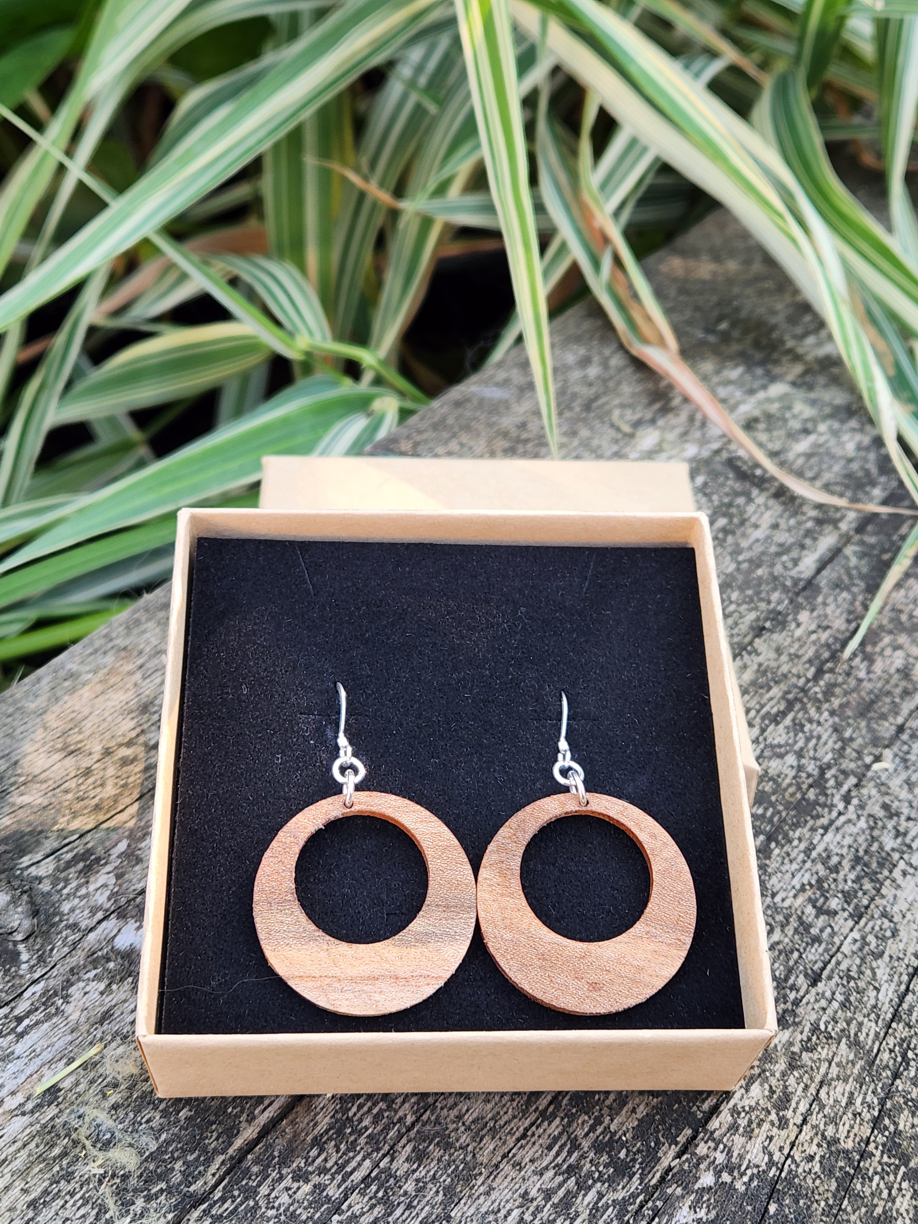 Chestnut Hoop Drop Earrings 925 Sterling Silver