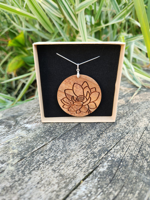 Chestnut Lotus Necklace 925 Sterling Silver