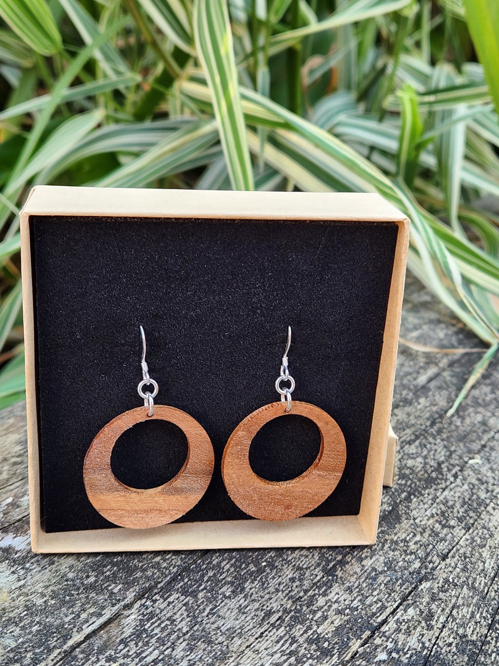 Chestnut Hoop Drop Earrings 925 Sterling Silver