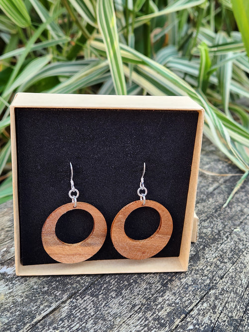 Chestnut Hoop Drop Earrings 925 Sterling Silver