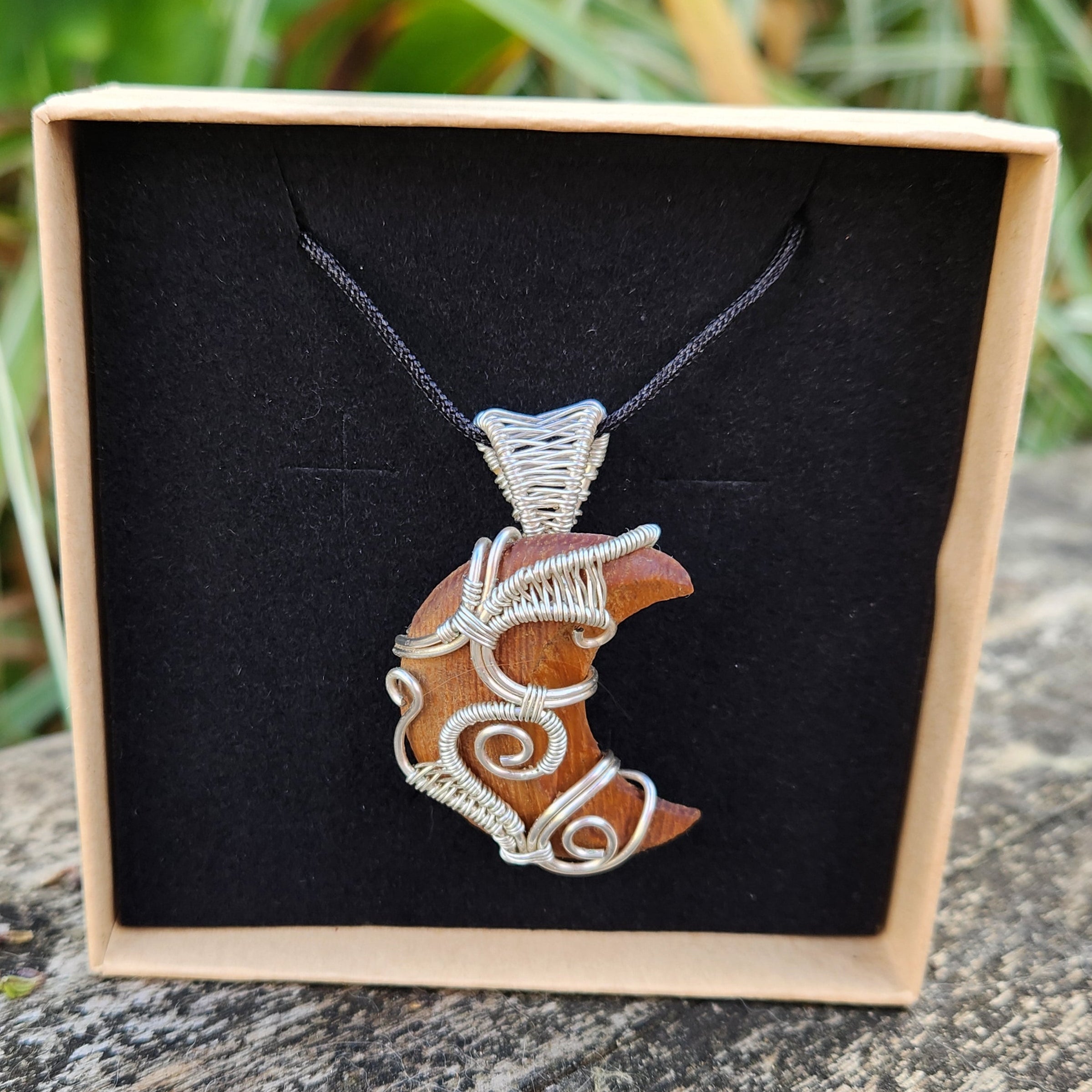 Iroko Crescent Moon Pendant