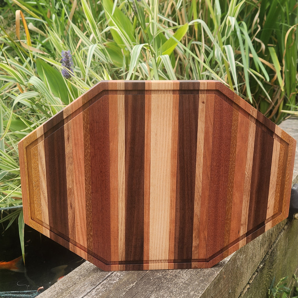 Multi Hardwood Octagonal Chopping Board