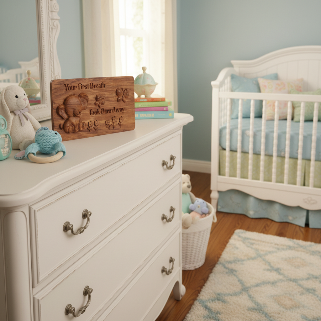 Oak Elephant 3D Carved Wall Sign