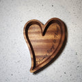 Walnut Engraved Heart Ring Dish
