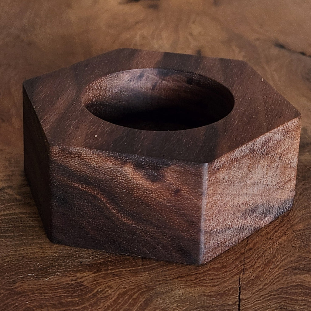 Solid Walnut Hexagon Tealight Holder