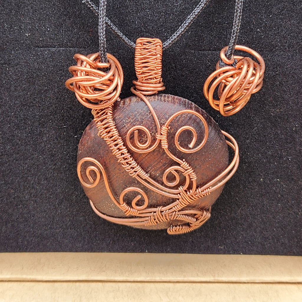 Walnut Statement Swirl Necklace
